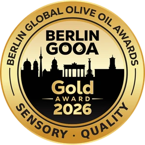 Selo Medalha de Ouro Berlin Global Olive Oil Awards 2026 Sensory Quality